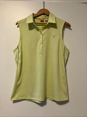 Puma Women’s Sleeveless Polo Tank - Light Lime - Dry Cell Technology, Like New
